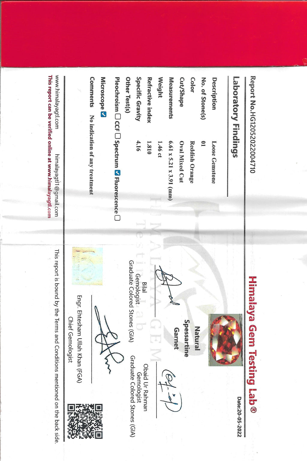 1.46ct Garnet Spessarite