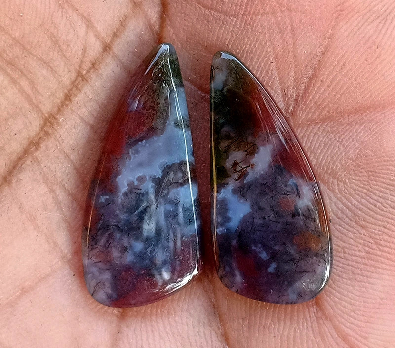 14.6ct Moss Agate Pair - alternate view 3