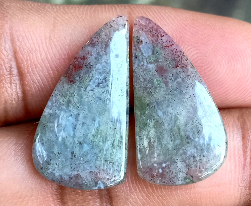 15.45ct Moss Agate Pair