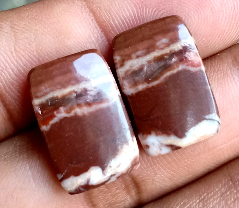 16.9ct Coconut Jasper Pair - alternate view 2