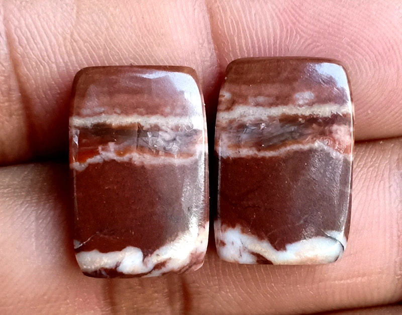 16.9ct Coconut Jasper Pair