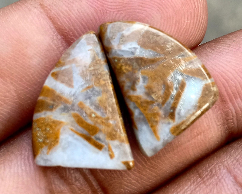 17.2ct Brown Palm Jasper Pair - alternate view 3