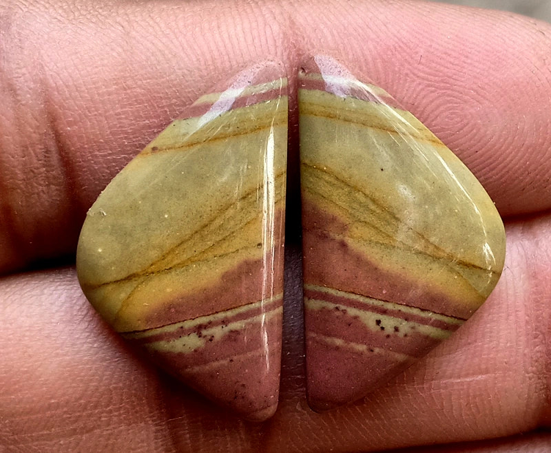 17.5ct Owyhee Picture Jasper Pair - alternate view 2