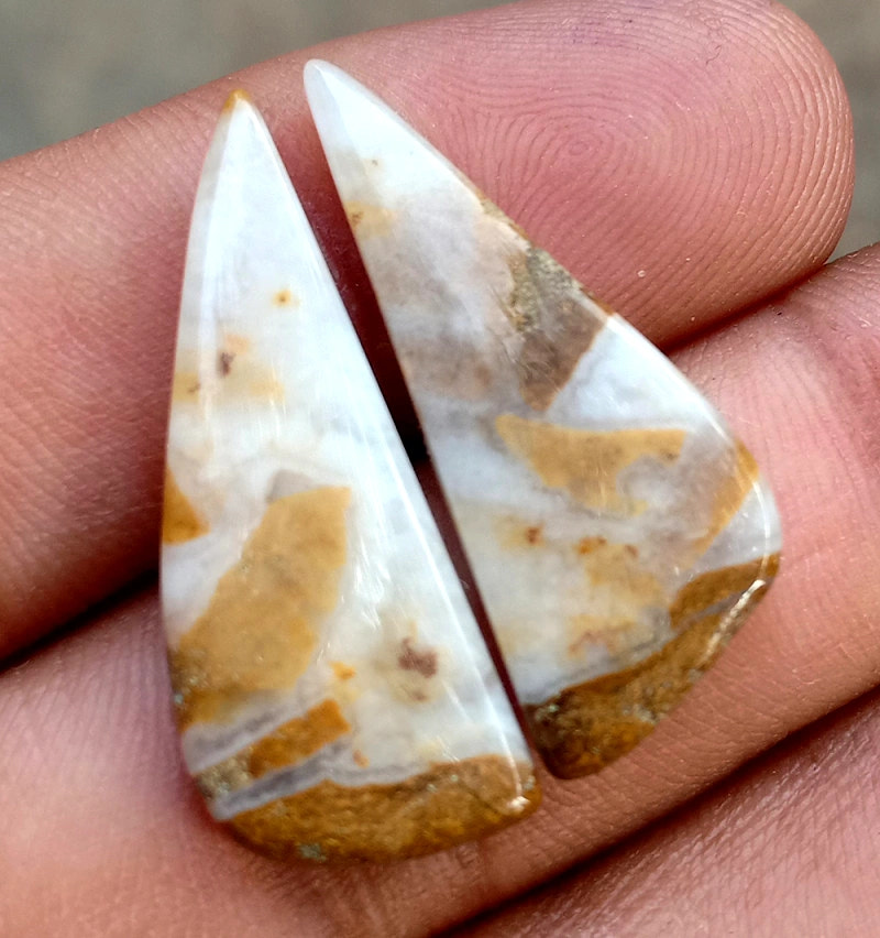 17.7ct Brown Palm Jasper Pair - alternate view 2