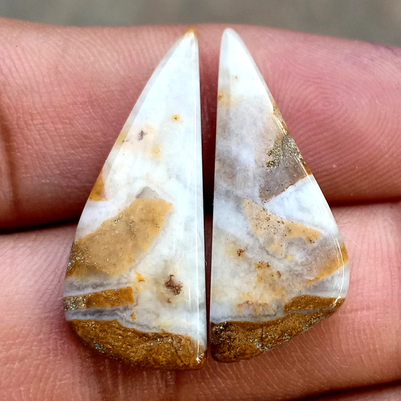 17.7ct Brown Palm Jasper Pair