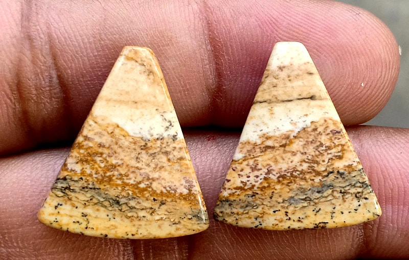 18.9ct Picture Jasper Pair