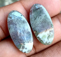 18ct Moss Agate Pair