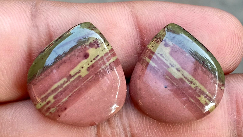 20.3ct Owyhee Picture Jasper Pair