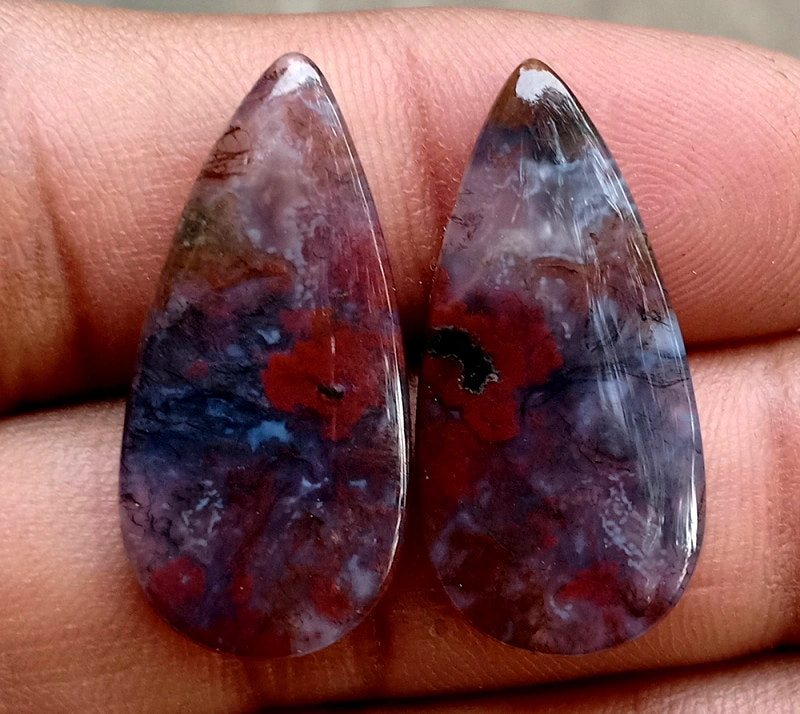 20.45ct Moss Agate Pair