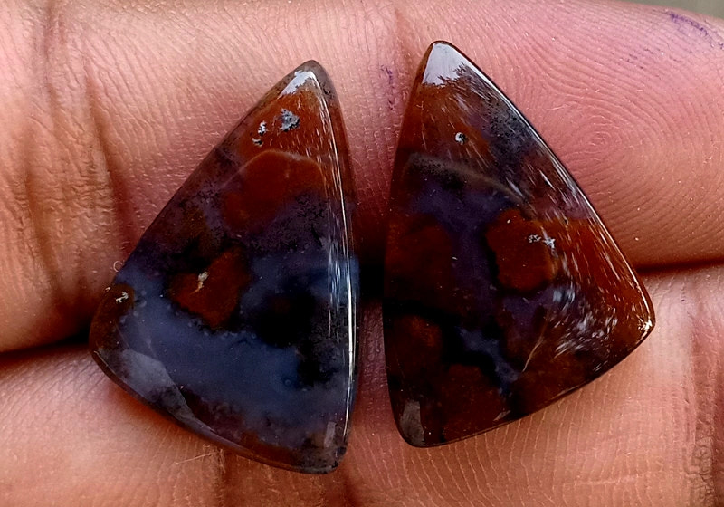20ct Moss Agate Pair - alternate view 2