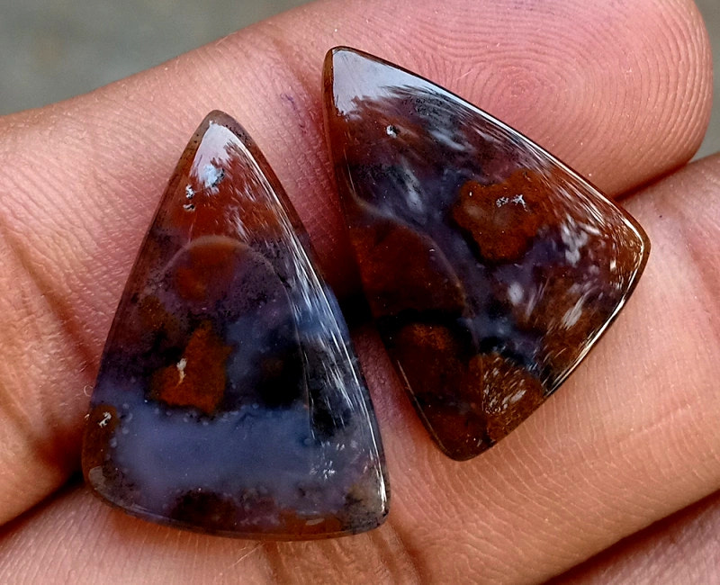 20ct Moss Agate Pair - alternate view 3