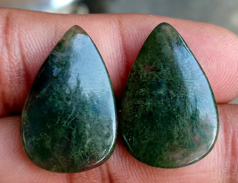 26.1ct Moss Agate Pair - alternate view 2
