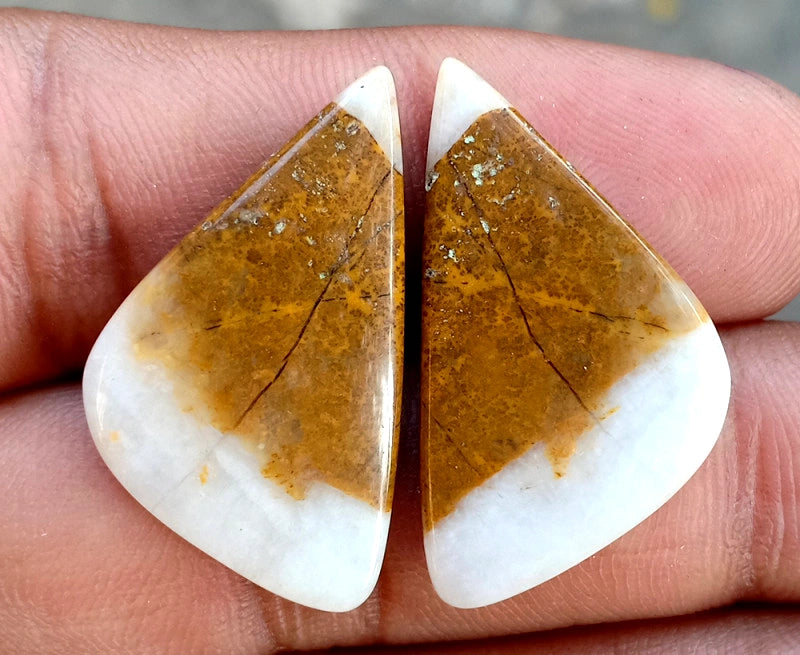 28.4ct Brown Palm Jasper Pair - alternate view 3