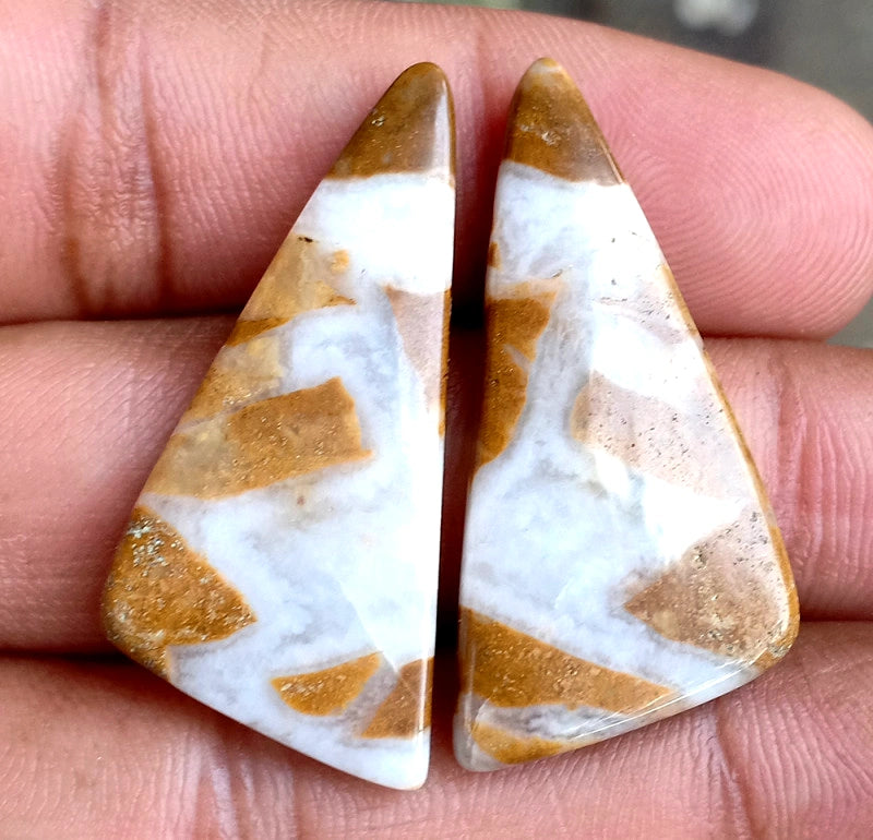 33ct Brown Palm Jasper Pair - alternate view 2