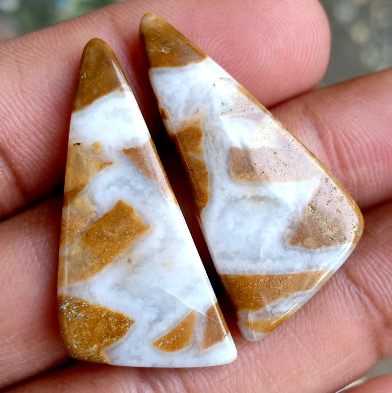 33ct Brown Palm Jasper Pair - alternate view 3
