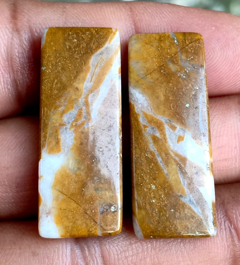 38.6ct Brown Palm Jasper Pair - alternate view 2