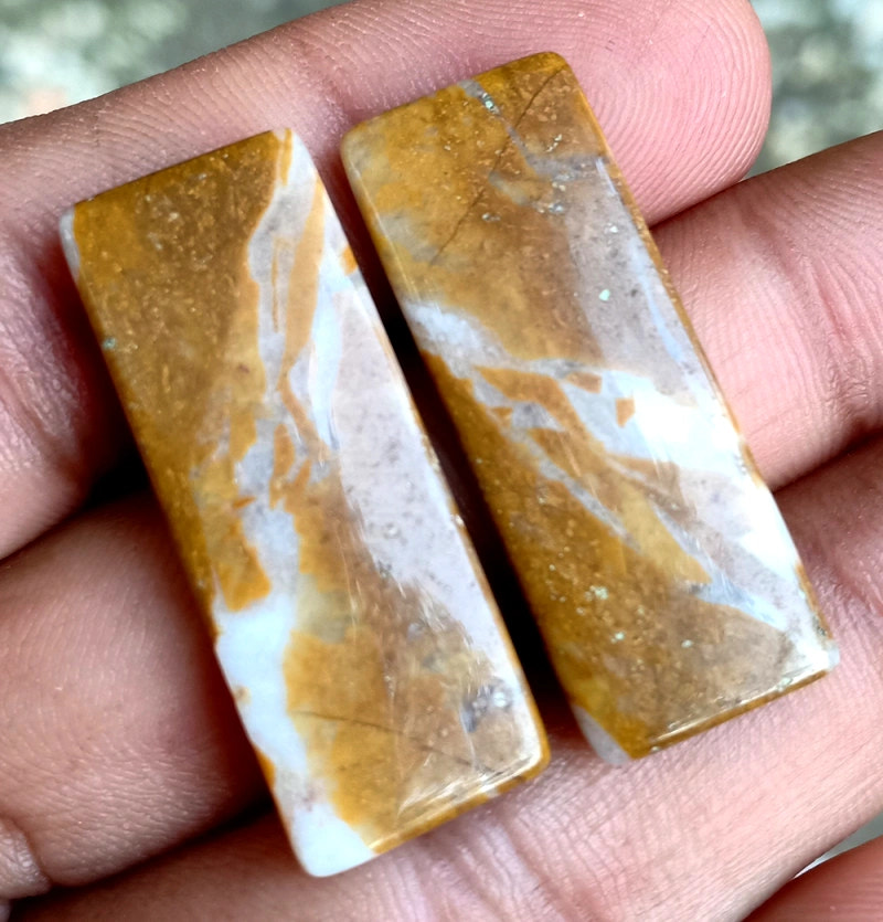 38.6ct Brown Palm Jasper Pair - alternate view 3