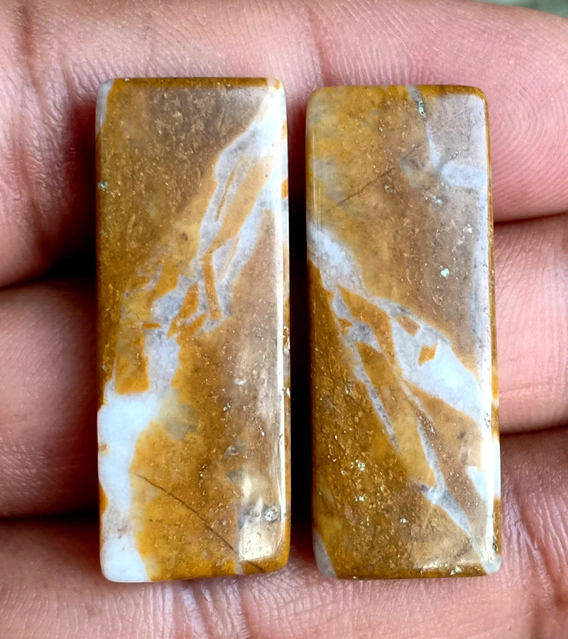 38.6ct Brown Palm Jasper Pair