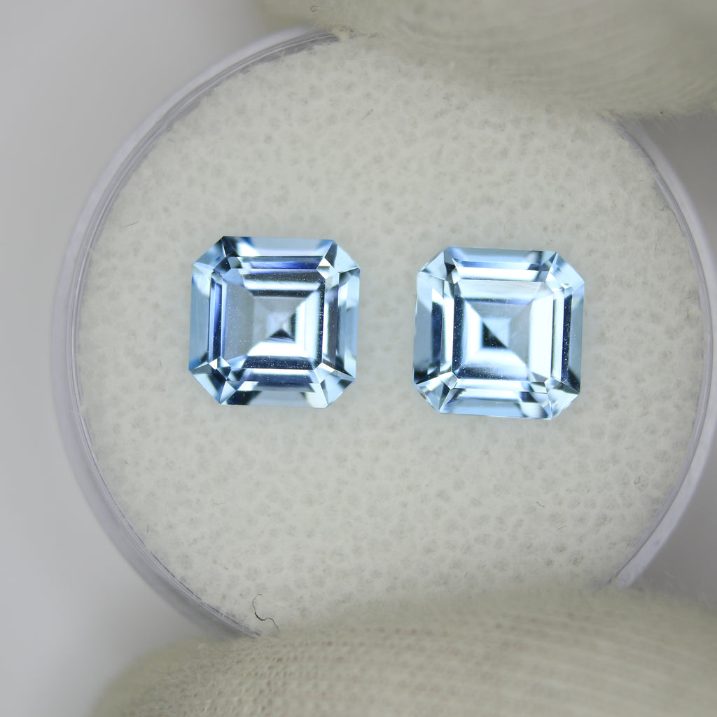 4.02ct Topaz Sky blue Pair