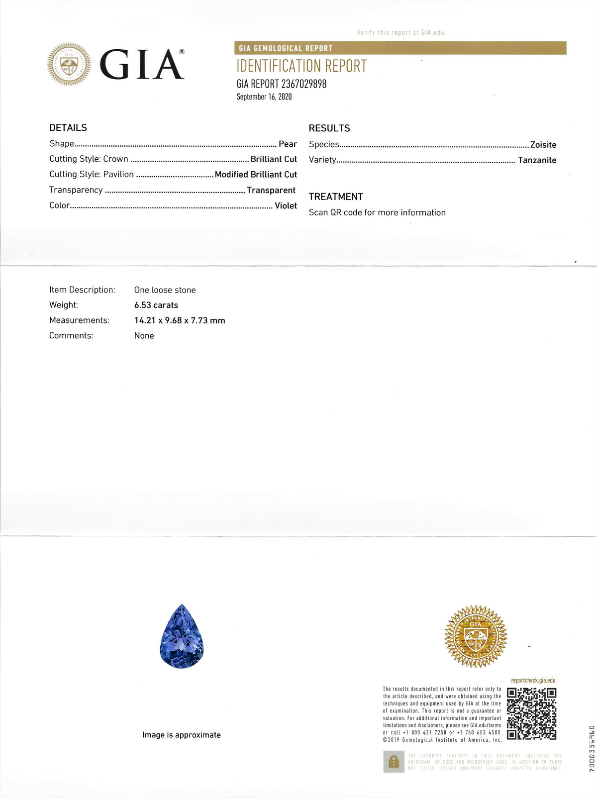 6.53ct Tanzanite - alternate view 2