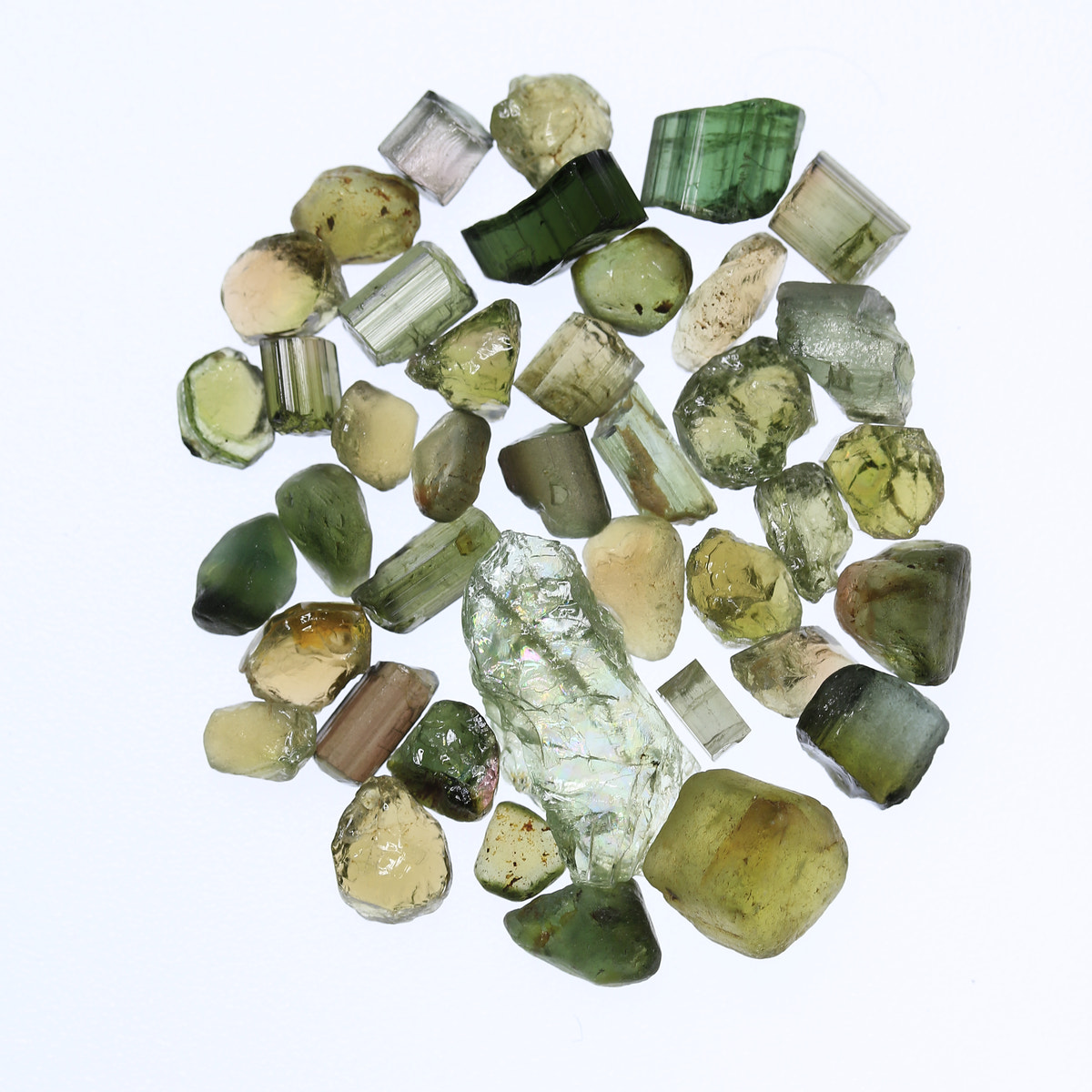 70.4ct Green Tourmaline Facet Rough Parcel