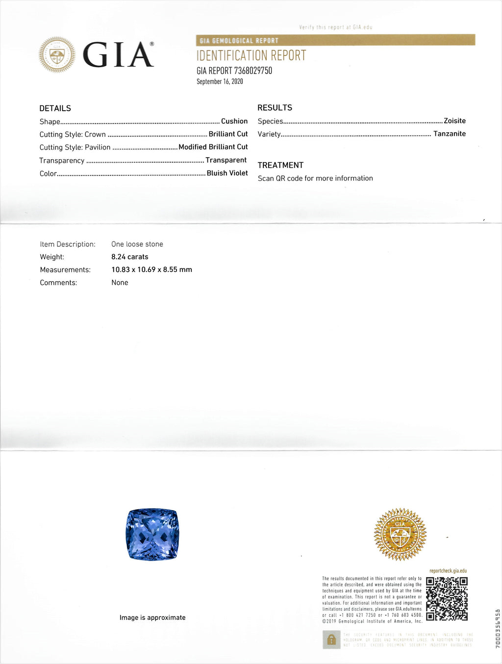8.24ct Tanzanite - alternate view 2