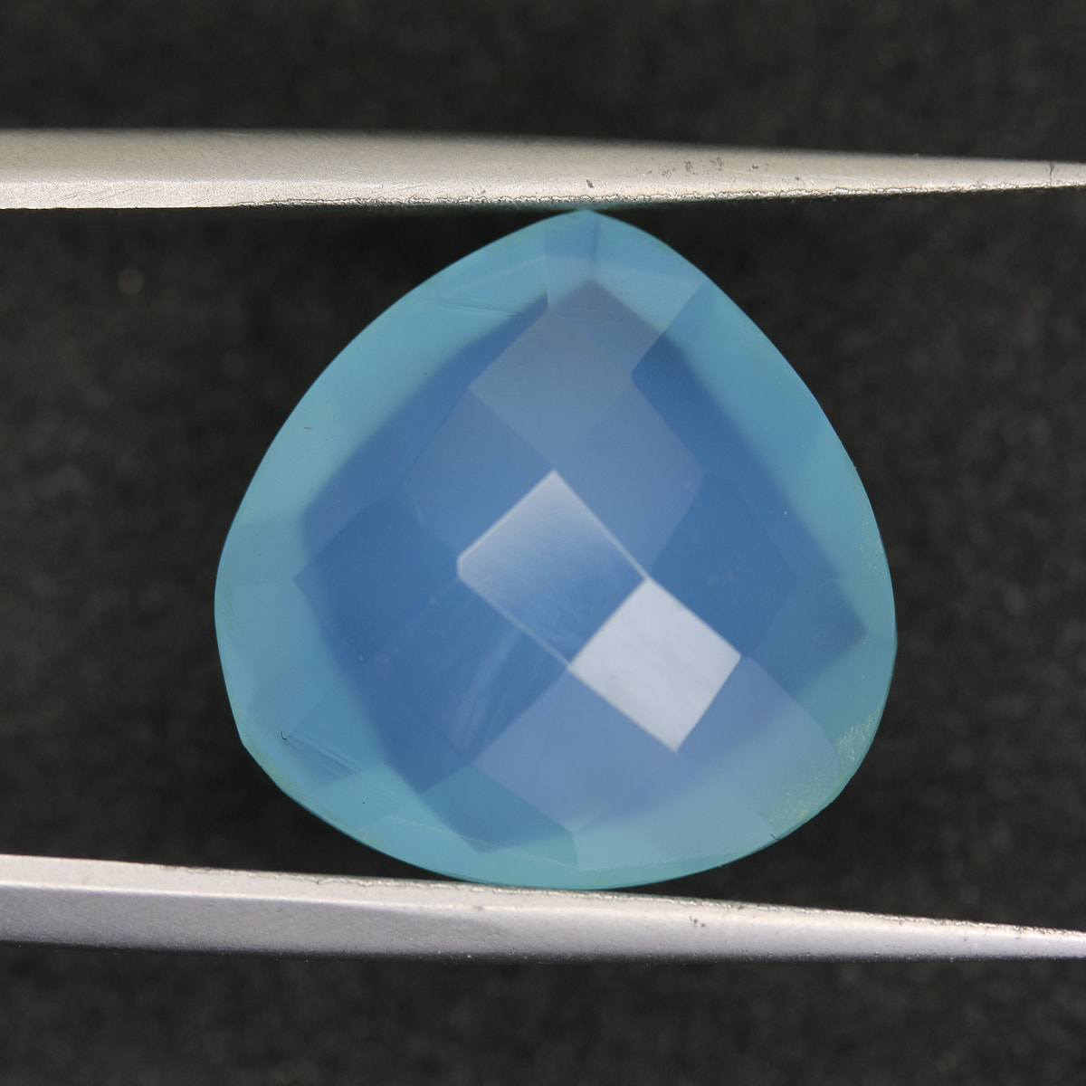 8.4ct faceted Aqua Chalcedony gemstone